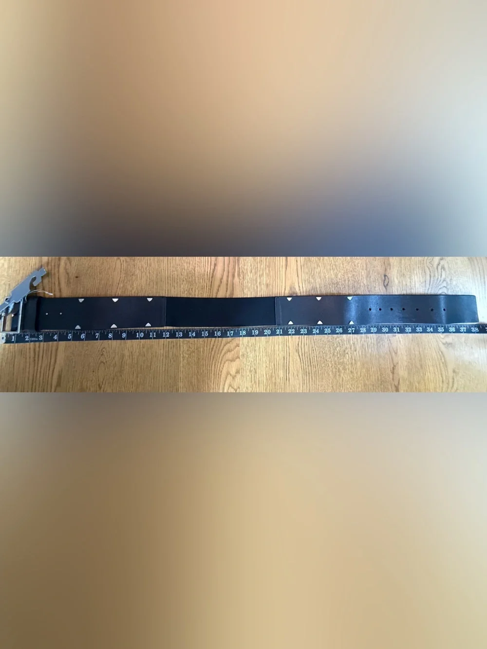 AllSaints Black Genuine Leather / Elastic Belt Silver Buckle Studded NWT